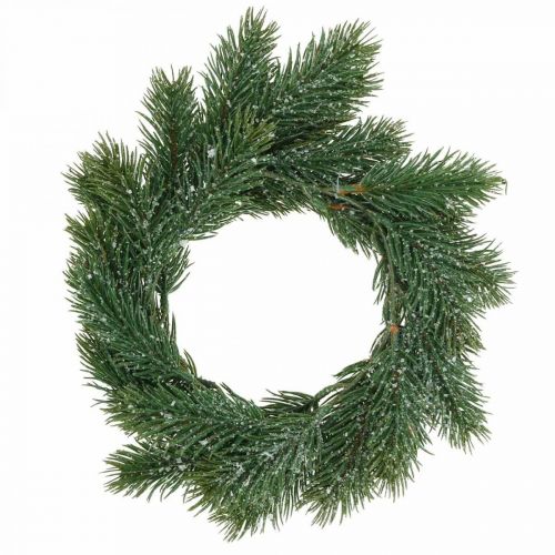 Kunstig grankrans dekorativ julekrans grøn, iset Ø25cm