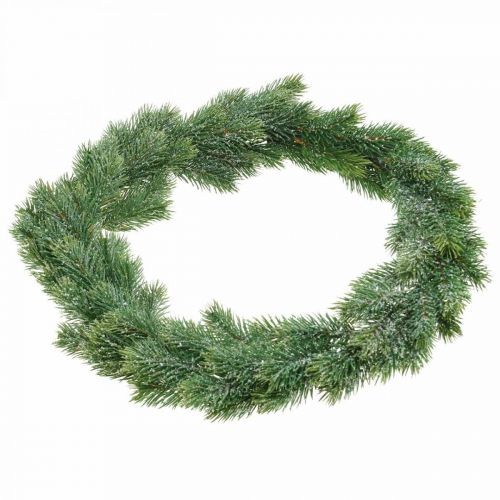 Artikel Grankrans kunstig vægdekoration julegrøn, iset Ø45cm