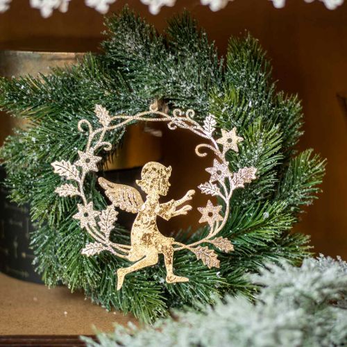 Artikel Grankrans kunstig deco-krans julegrøn, iset Ø25cm