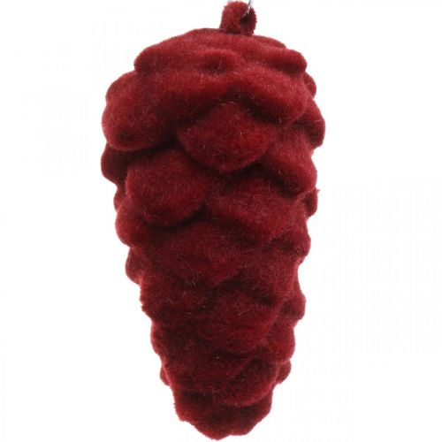 Artikel Pyntekogler flokket, efterårsdekoration, kogler rød, advent H8,5cm Ø4,5cm 8 stk.
