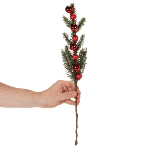 Kunstig grangren med julekugler, 48 cm, 2 stk. | Floristik24.dk