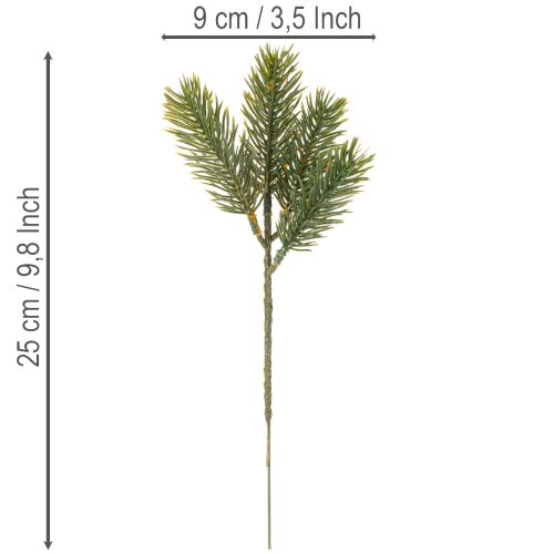 Kunstig grøn grangren til vinterdekorationer, 25 cm, 24 stk. | Floristik24.dk