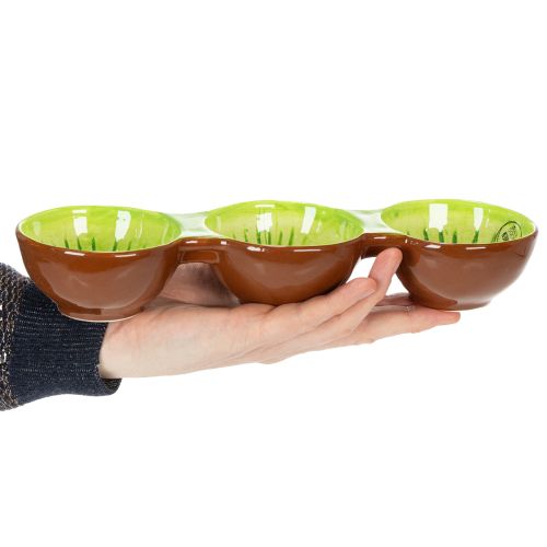 Artikel Keramisk skål med kiwi-motiv, sommerdekoration til stilfuld servering af tapas og snacks, 30 cm