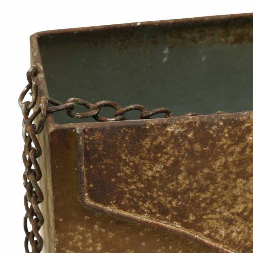 Artikel Planterpose med kæde metalgrå / rust H21cm
