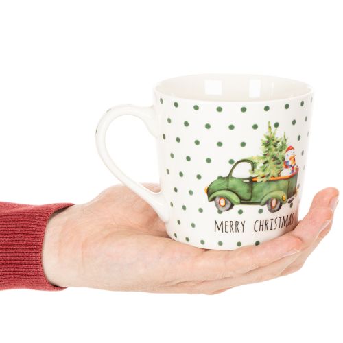 Kaffekrus Glædelig jul Julebilmotiv Keramikkrus 10 cm 2 stk. | Floristik24.dk