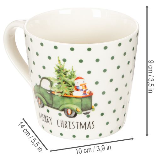 Kaffekrus Glædelig jul Julebilmotiv Keramikkrus 10 cm 2 stk. | Floristik24.dk
