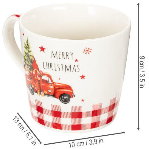 Julekrus med bil og juletræ, keramikkrus, 10 cm, 2 stk. | Floristik24.dk