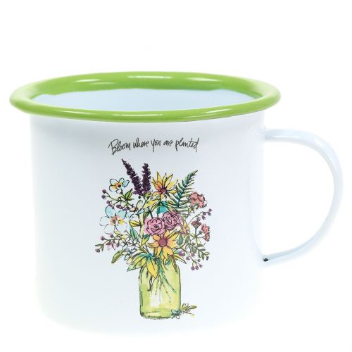 Floristik24 Dekorativ kop plantepotte emaljeret Ø11,5cm H10cm