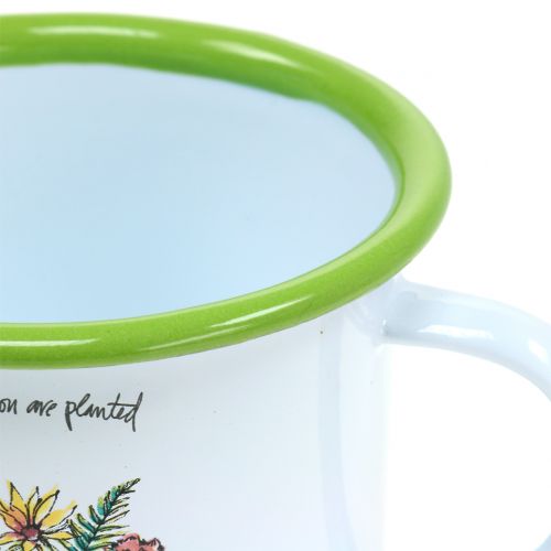 Artikel Dekorativ kop plantepotte emaljeret Ø11,5cm H10cm