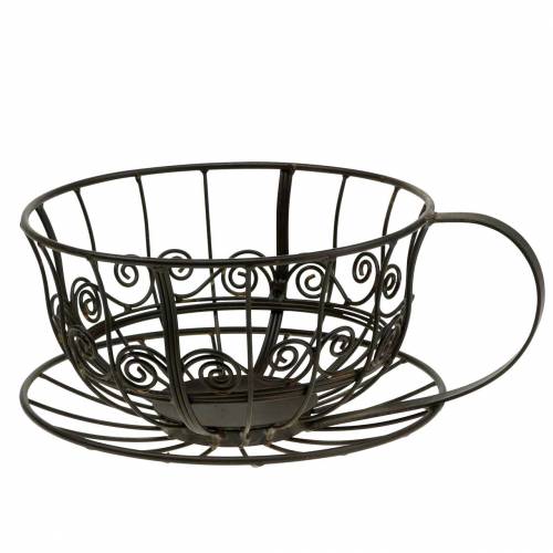 Floristik24 Dekorativ kop mørkebrun Ø23cm H13,8cm