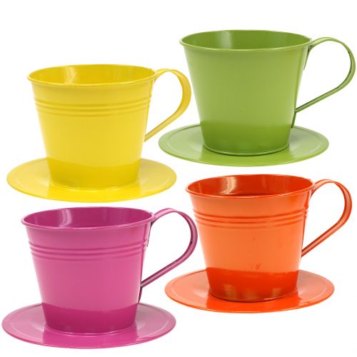 Kopper af metal assorterede farver Ø12cm H10cm 8stk