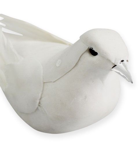 Floristik24 Deco duer på tråd hvid 16cm 4stk