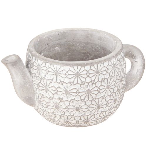 Artikel Tekande dekorativ keramisk plantekasse hvidvasket 16×10,5×8cm 3 stk