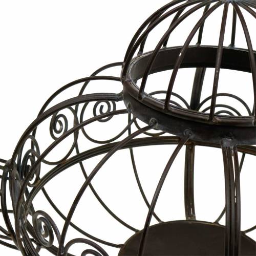 Floristik24 Dekorativ tekandekasse metal mørkebrun Ø28cm H24cm