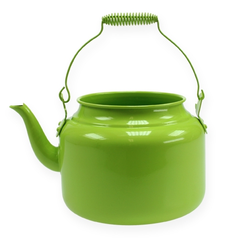 Dekorativ tekande metal æblegrøn plantekasse Ø20cm H15cm