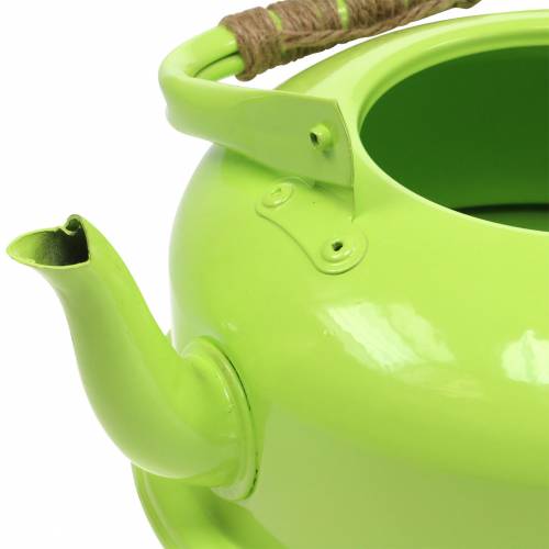 Floristik24 Plantekasse Te Kedel Zink Maj Grøn Ø26cm H15cm