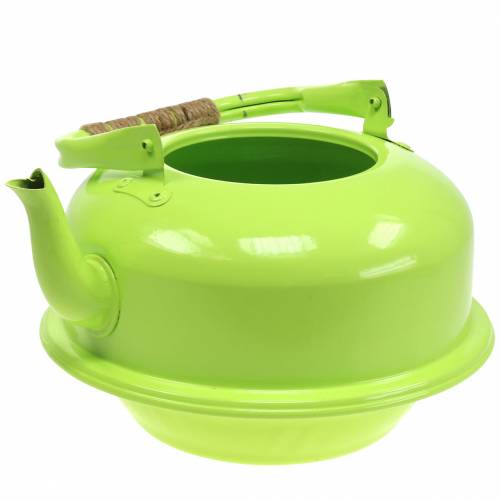 Floristik24 Plantekasse Te Kedel Zink Maj Grøn Ø26cm H15cm