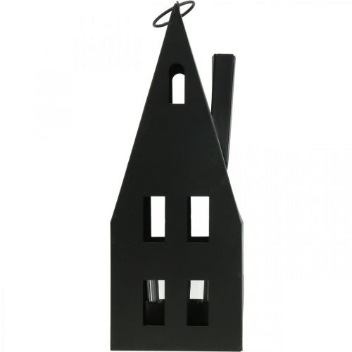 Floristik24 Fyrfadshus, lyshus metal sort Ø4,4cm H24cm