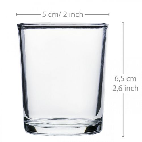 Floristik24 Fyrfadsglas klar Ø5cm H6,5cm 24 stk