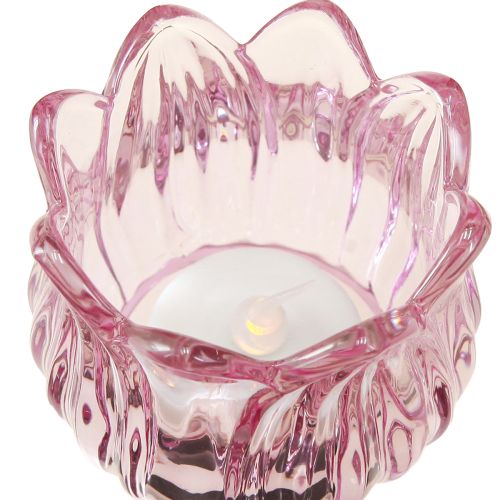 Floristik24 Fyrfadsglas blomsterlanterneglas 3 farver Ø7cm H7cm 6stk