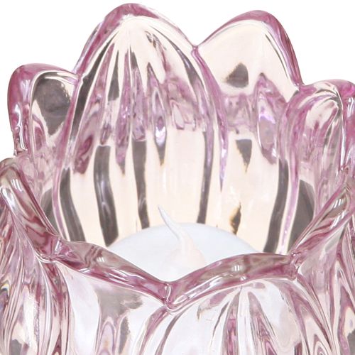 Artikel Fyrfadsglas tulipan fyrfadsstage glas lilla Ø7cm H16cm 2stk