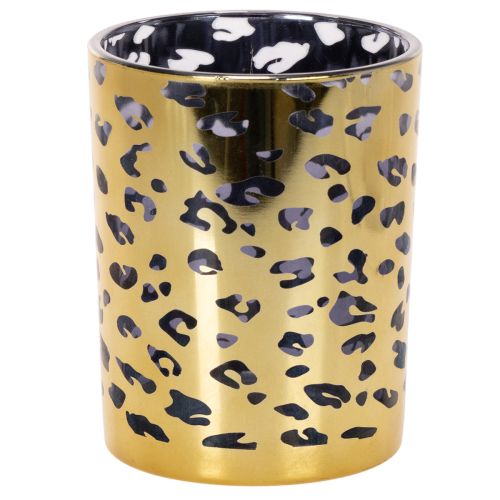 Glasfyrfadsstage med leopardprint til borddekoration, 12 cm