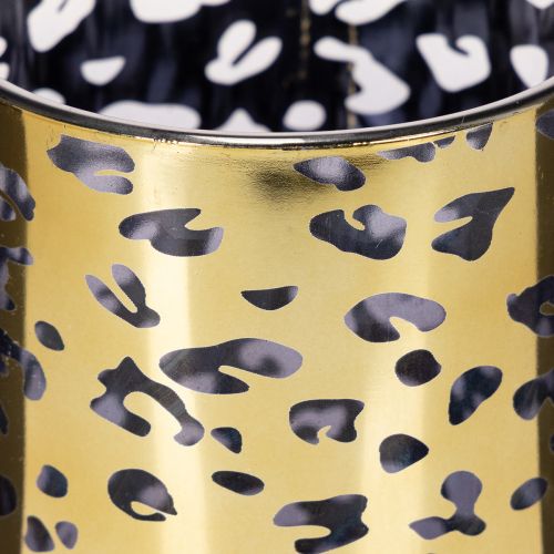 Glasfyrfadsstage med leopardprint til borddekoration, 12 cm | Floristik24.dk