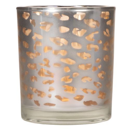 Glasfyrfadsstage med leopardprint, tofarvet, 8 cm | Floristik24.dk