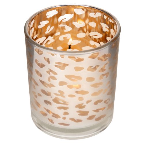 Glasfyrfadsstage med leopardprint, tofarvet, 8 cm | Floristik24.dk