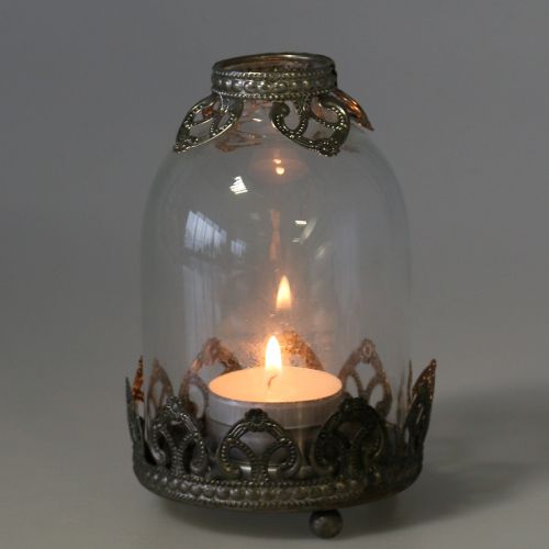 Floristik24 Telys glas lanterne Vintage Ø8,5cm H14cm 2stk