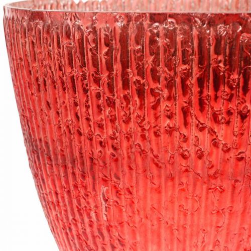Floristik24 Stearinlys glas lanterne rød glas deco vase Ø21cm H21.5cm