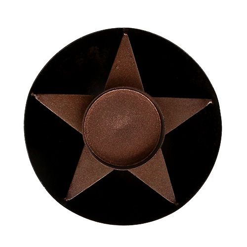 Floristik24 Fyrfadsstage brun Ø10cm H4cm