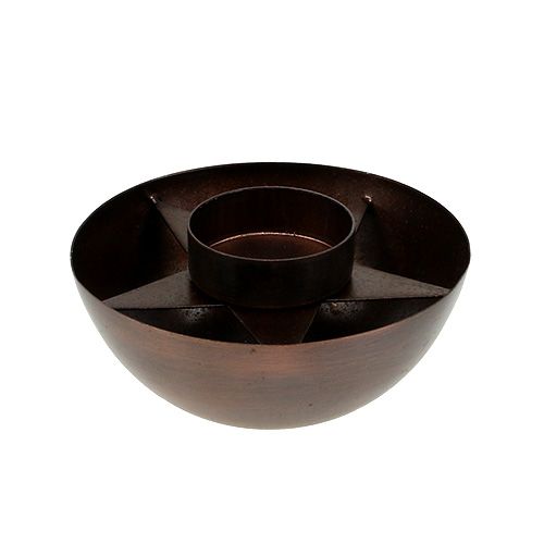 Floristik24 Fyrfadsstage brun Ø10cm H4cm