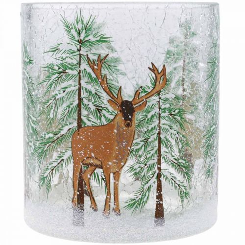 Artikel Fyrfadsstage glas Juleknitre fyrfadsglas H13cm