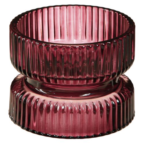 Artikel Fyrfadsstage glas dekorativ ribbet bær Ø9cm H7cm 4 stk