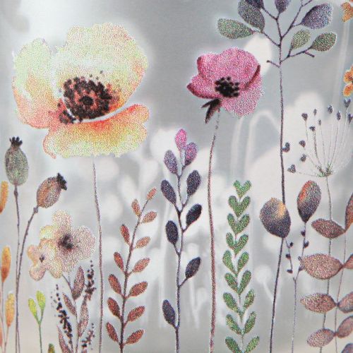 Artikel Fyrfadsstage glas valmue sommerfugl farvet 8cm 4 stk