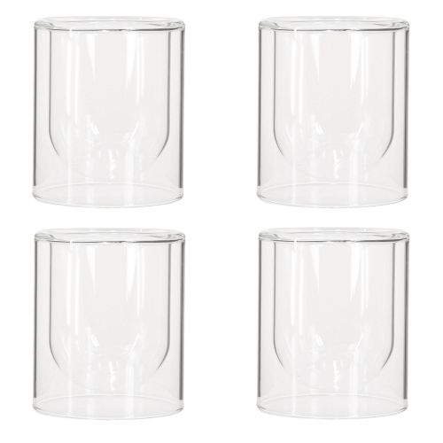 Artikel Fyrfadsstage Glas Rund Lanterne Klar Ø8,5cm 4 stk