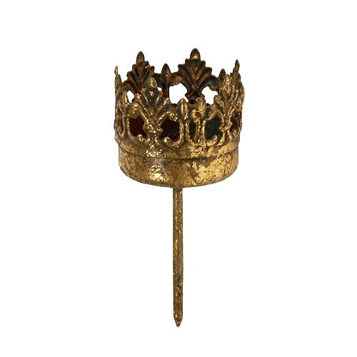 Floristik24 Fyrfadsstage guld antik Ø3,8cm H9,5cm 1 stk