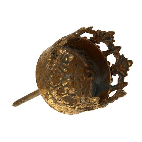 Floristik24 Fyrfadsstage guld antik Ø3,8cm H9,5cm 1 stk
