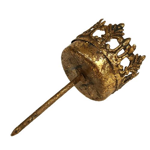 Floristik24 Fyrfadsstage guld antik Ø3,8cm H9,5cm 1 stk