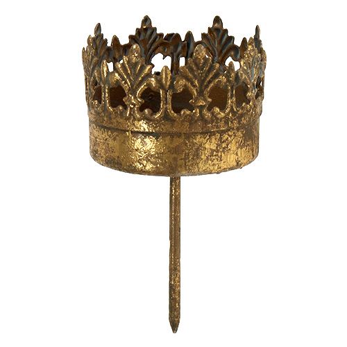 Floristik24 Fyrfadsstage guld antik Ø5cm H10cm 1 stk