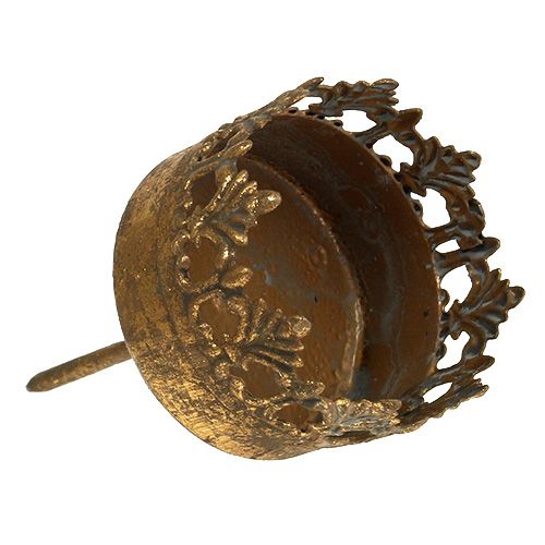 Floristik24 Fyrfadsstage guld antik Ø5cm H10cm 1 stk