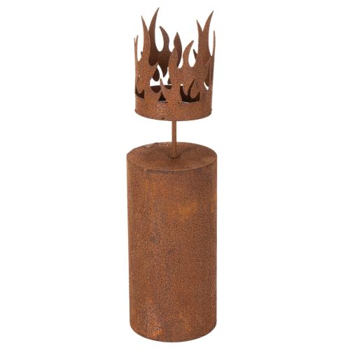 Fyrfadsstage, lysform, rustdekoration, patinametal, H36 cm købe | Floristik24.dk