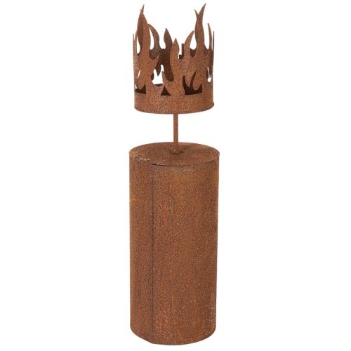Fyrfadsstage, lysform, rustdekoration, patinametal, H36 cm | Floristik24.dk