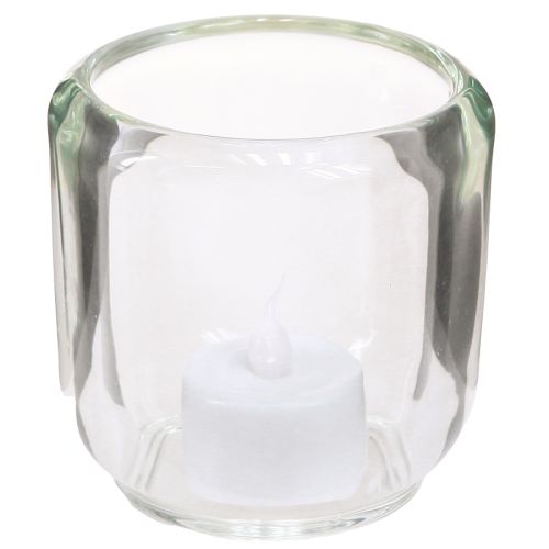 Floristik24 Fyrfadsstage lysestage glas klar Ø8cm H8cm 6 stk