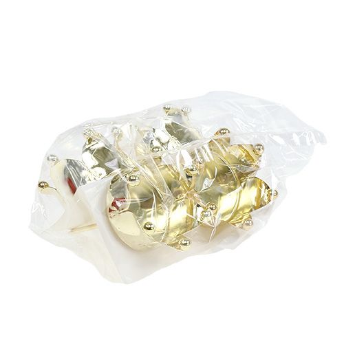 Floristik24 Fyrfadslysholder kronguld Ø4,8cm 4stk