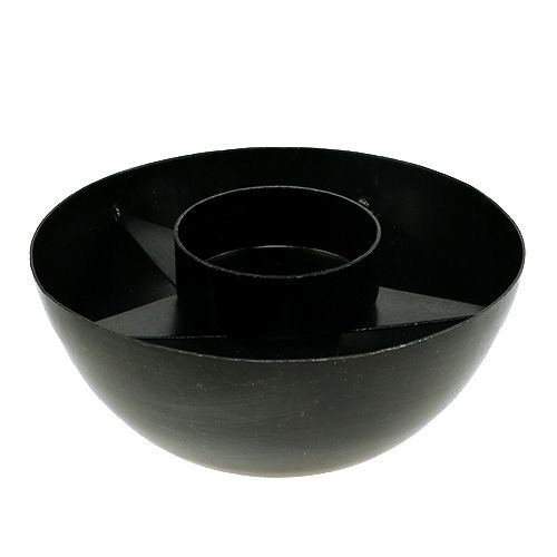 Floristik24 Fyrfadsstage metal Ø10cm H4cm sort 1p