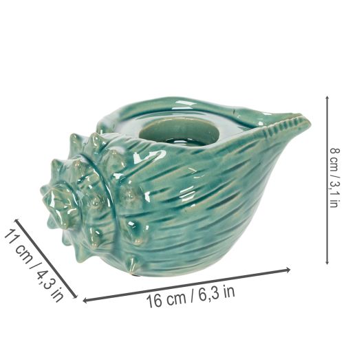 Artikel Fyrfadsstage muslingeskal dekorativt bordlys badeværelse stue 16cm