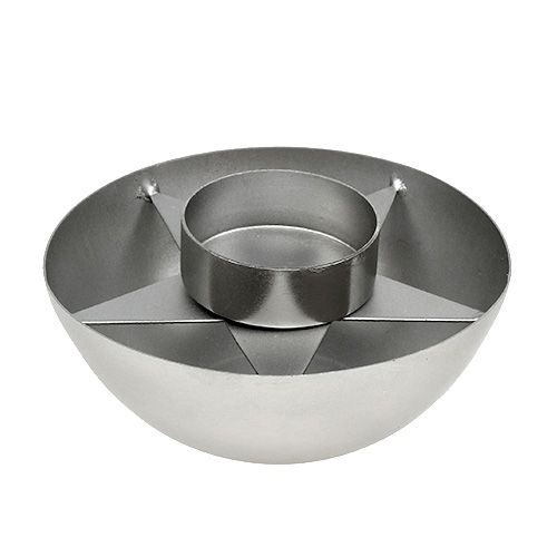 Fyrfadsstage sølv Ø10cm H4cm 1stk