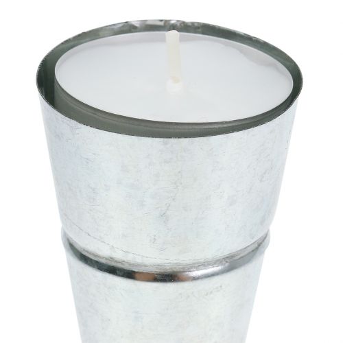 Floristik24 Fyrfadsholder sølv Ø4,5cm H14cm 8stk